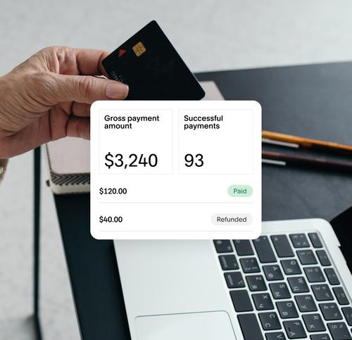 Bloco de IU com uma visão geral dos pagamentos recebidos