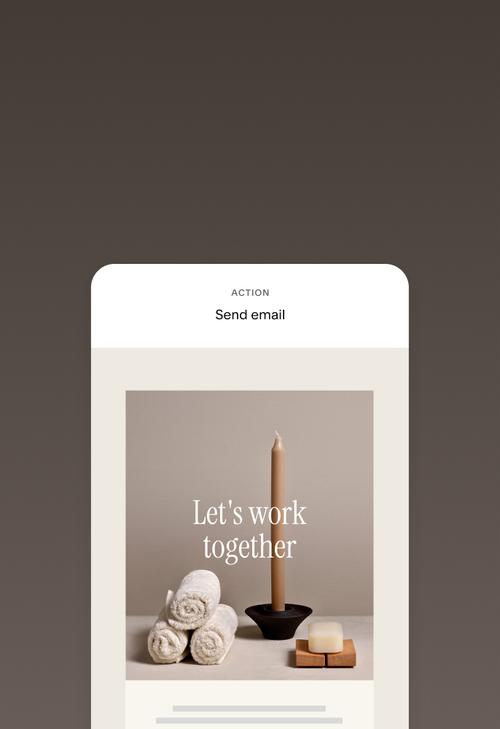 E-Mail-Marketing von Squarespace, in denen potenzielle Kund:innen aufgefordert werden, sich über kostenpflichtige Dienstleistungen zu informieren.